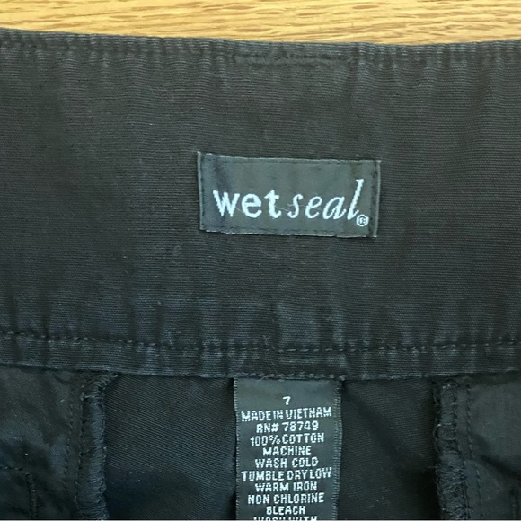 Wet seal, Satin trim pants, Size 7 JUNIORS, Wide leg - Picture 3 of 7